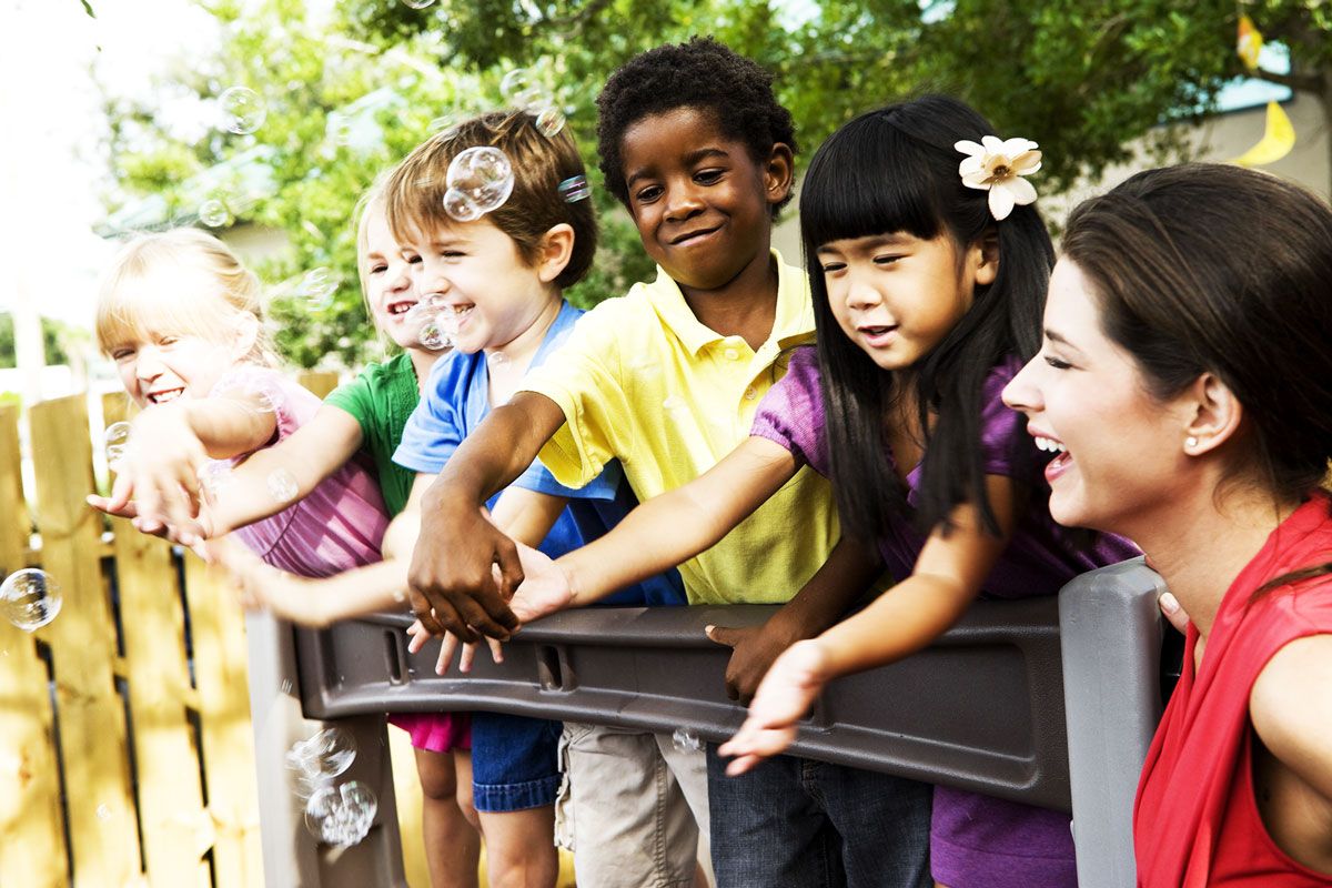 Children enjoying some outdoors activities at our pre-school