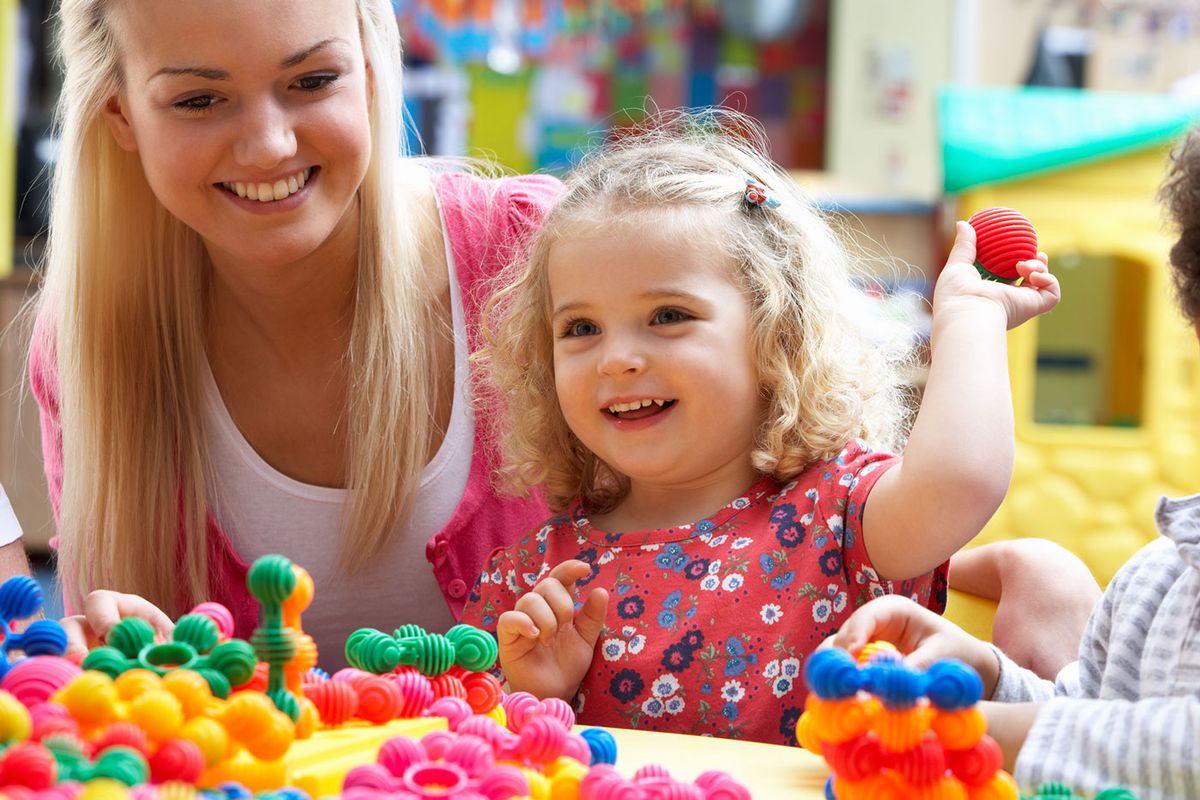 A children and staff member enjoying some of our fun activities. 